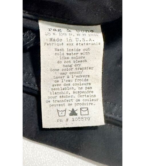 Rag & Bone Legging Jeans Women's Skinny Denim‎ Pants Black Dark Wash Size 25 - Picture 10 of 12